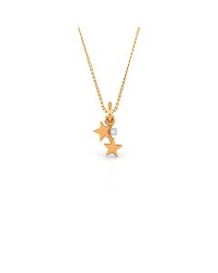 Diamond pendant with double star motif in golden symmetry