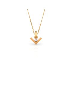 Chevron Diamond Pendant with Inverted Triangle Golden Detailing