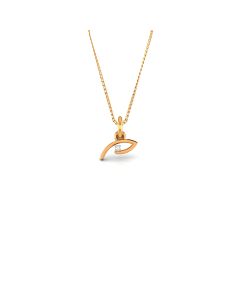 Stylized Eyelid Diamond Pendant with Semi-Circular Golden Elegance