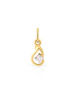 Elegant diamond gold pendant with fluid drop inspired design