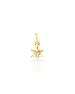 Diamond star pendant with radiant golden edges and symmetry