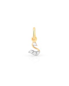Graceful swan diamond pendant with curved golden artistry