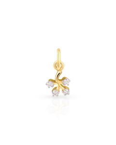 Diamond floral cluster pendant with artistic golden detailing