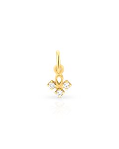 Diamond pendant with abstract bow-inspired golden design