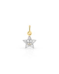 Diamond star pendant with playful tassel-inspired golden detail