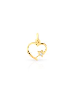 Diamond pendant with heart and star motif combination