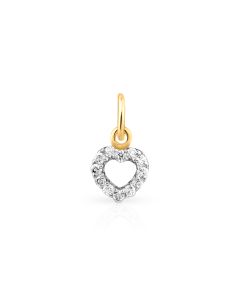Heart shaped diamond gold pendant symbolizing affection and grace