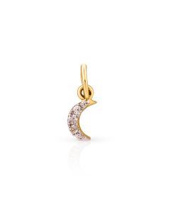 Diamond crescent moon pendant with modern golden artistry