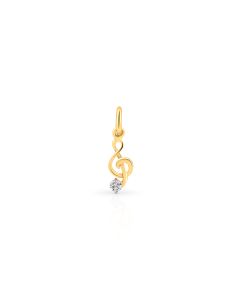 Diamond treble clef pendant with golden detailing for music lovers