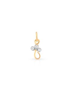 Diamond clover pendant with three-petal golden motif