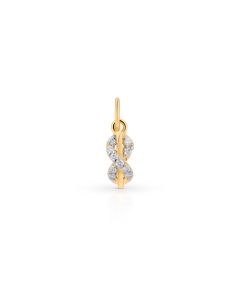 Infinity diamond pendant with golden artistry and symbolism