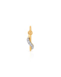 Sleek diamond pendant with modern golden wave silhouette