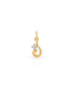 Elegant golden swirl pendant featuring solitaire diamond accent