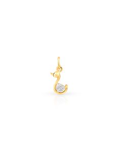 Graceful swan-inspired diamond pendant with polished golden contours