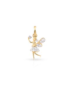 Fairy Dream Gold Pendant with Diamond Wings