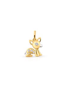 Gentle Deer Gold Pendant with Enamel Charm