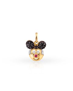 Mickey Charm Gold Pendant with Diamond Details