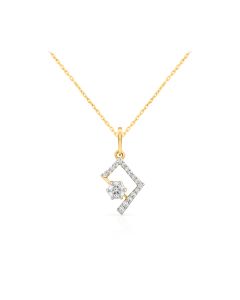 Angular Solitaire Pendant with Geometric Frame