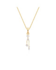 Linear Solitaire Pendant With Distinctive Linked Diamond Motifs