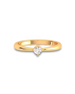 Shining Yellow Gold Solitaire Ring