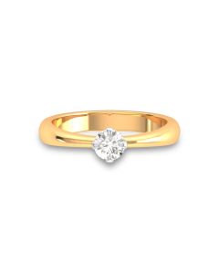 Glossy Yellow Gold Solitaire Ring