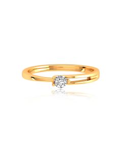 Glittering Solitaire Rose Ring