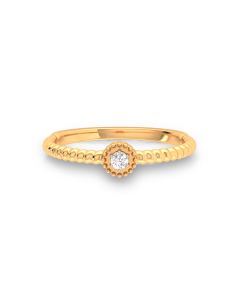 Glittering Textures Solitaire Ring