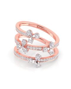 Floral Sparkle Spiral Diamond Ring