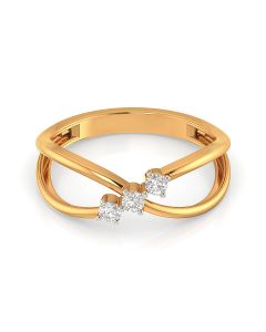 Crisscross Sparkling Diamond Ring