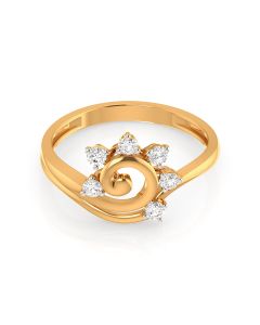 Glittering Swirl Diamond Ring