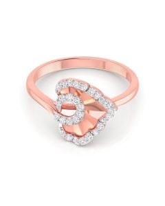 Dazzling Leaf Diamond Ring