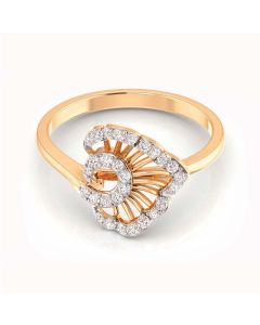 Dazzling Leaf Diamond Ring