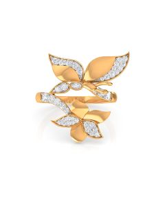 Glowing Butterfly Diamond Ring