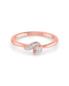 Tiny Leaves Sparkling Diamond Ring