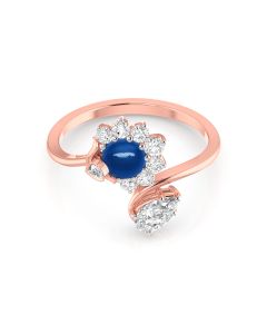 Sapphire Glow Elegant Diamond Ring