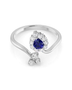 Sparkling Blue Diamond Ring