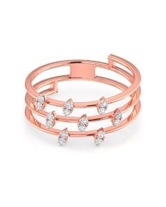 Twinkling Grid Diamond Ring