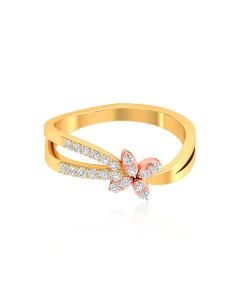 Stylish Leafy Diamond Ring