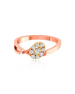 Flower Rose Gold Diamond Ring