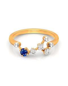 Sapphire Diamond Cluster Ring