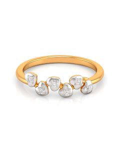 Three-Stone Diamond Ring with Simple Gold Band