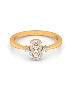 Oval Diamond Ring with Elegant Gold Embellishments