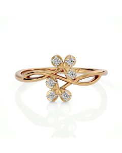 Dual Flowers Diamond Ring