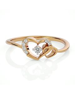 Twinkling Heart Diamond Ring