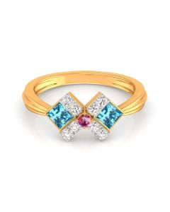 Chic Sapphire Duo Diamond Ring