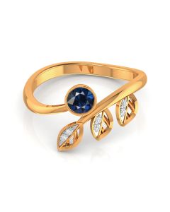 Blue Gemstone Rose Ring