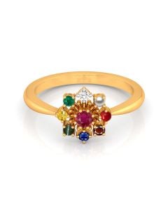 Colorful Gemstone Starburst Ring