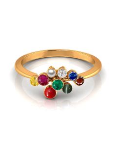 Multicolor Gemstone Floral Ring