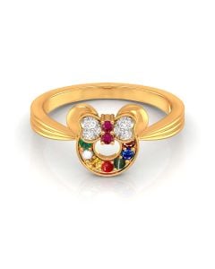 Playful Gemstone Mickey Ring