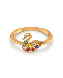 Swirling Gemstone Elegance Ring